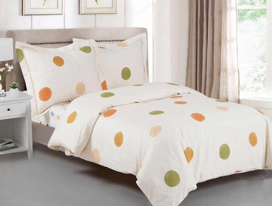 Violet Linen Watercolour Dot 6-Piece Duvet Set — Cream, Kids