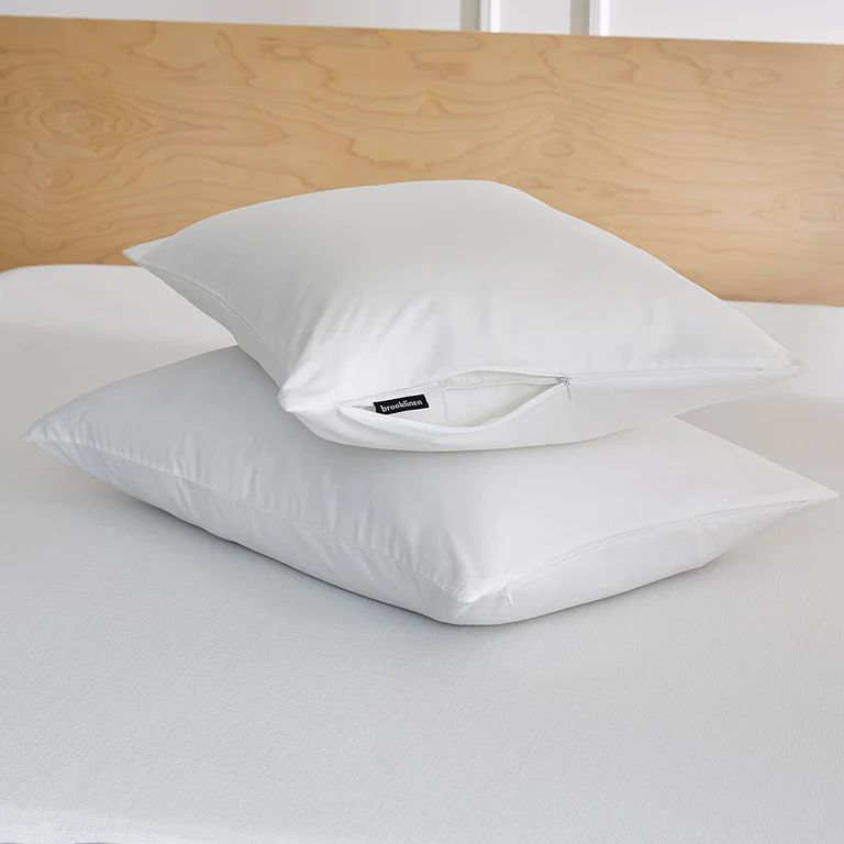 Violet Linen Premier Zippered Pillow Protectors — 100% Cotton, Pair