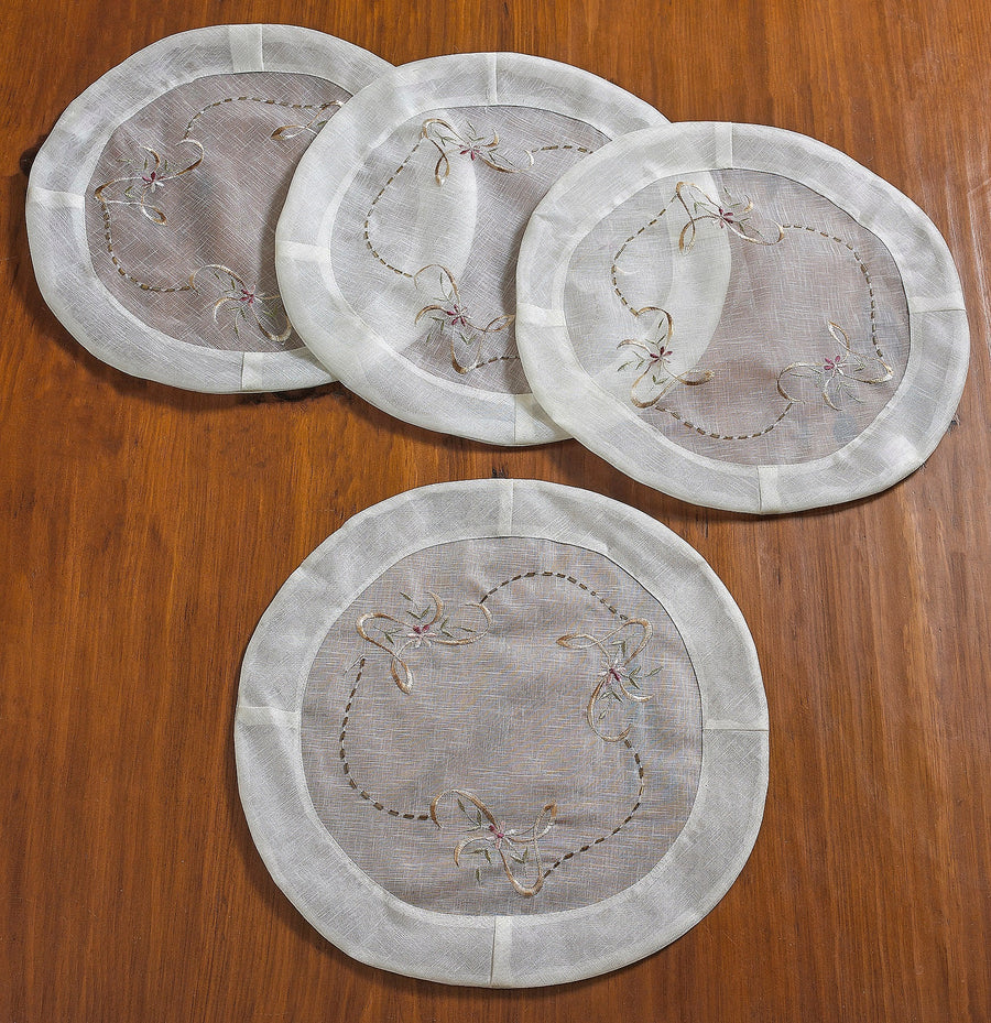 Beads Bows Lace Pattern Decorative Place Mats