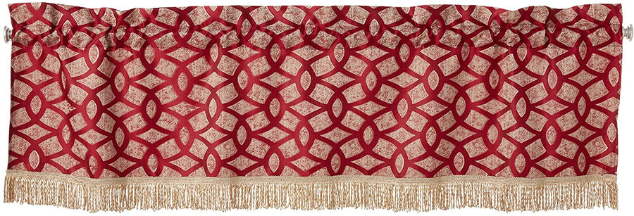 Victoria Chenille Abstract Pattern Decorative Window Treatment Rod Pocket Curtain Straight Valance