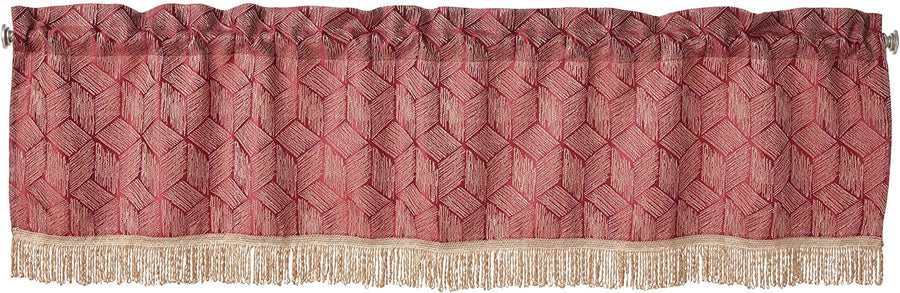 Fortune 3D Geometric Pattern Decorative Window Treatment Rod Pocket Curtain Straight Valance