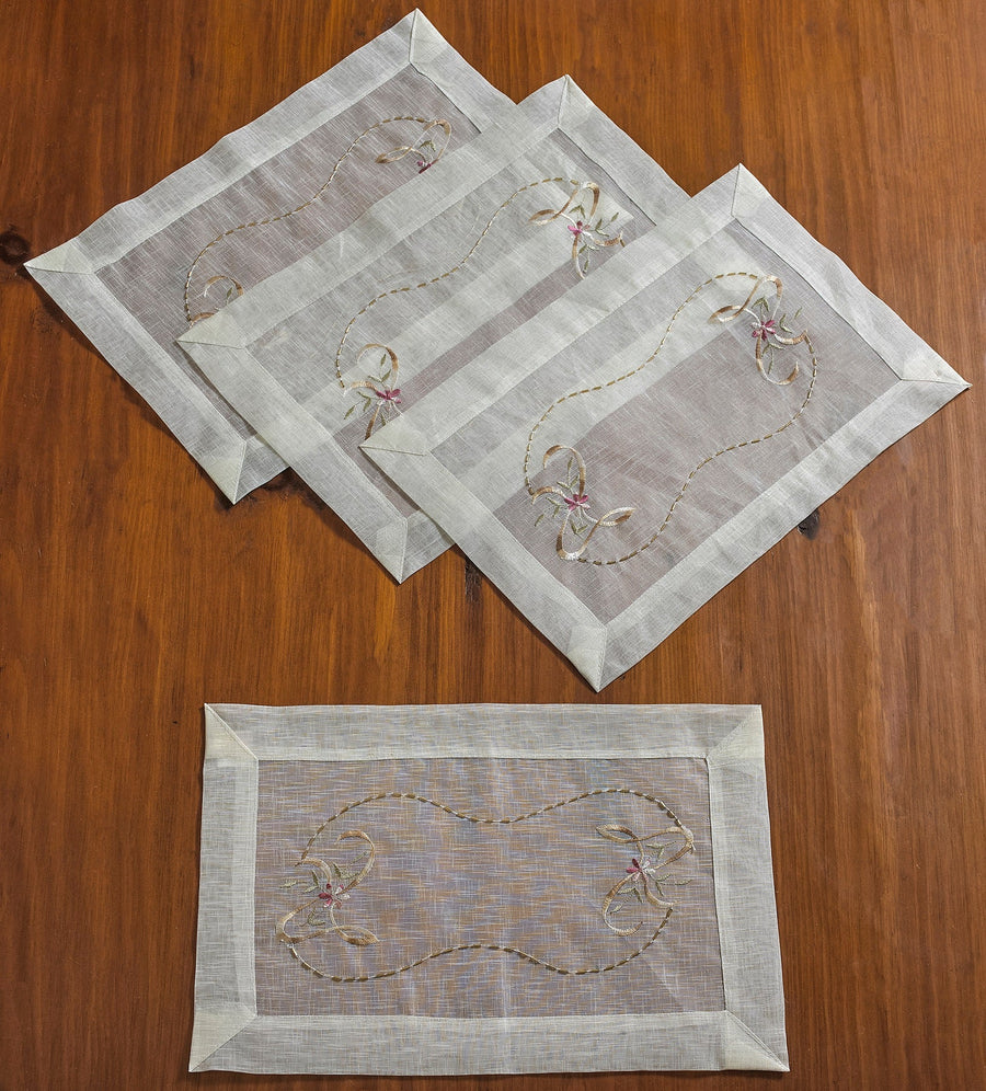 Beads Bows Lace Pattern Decorative Place Mats