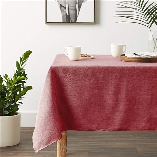 Violet Linen Euro Linen-Look Tablecloth — Solid Colours, Some Stain-Resistant