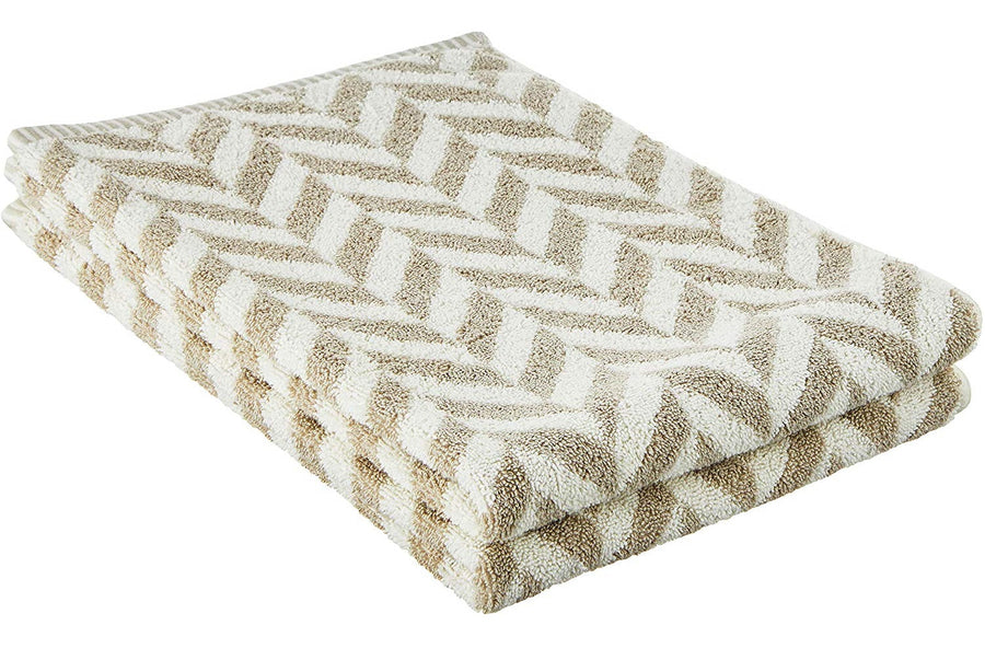 Violet Linen Versailles Grey Pattern Hand Towels Set of Two