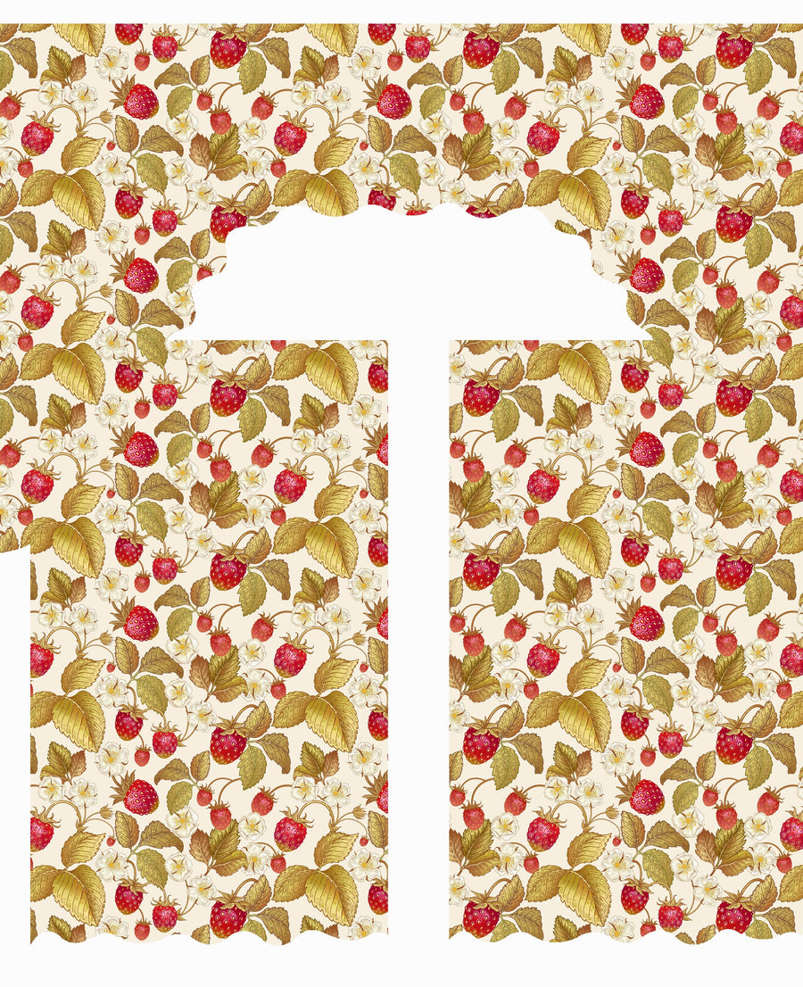 European Pears Flowers Pattern Decorative Window Treatment Rod Pocket Kitchen Window Curtain Panel Tiers and Swag Valance
