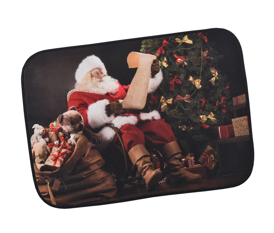 Seasonal Xmas Christmas Holiday Santa Claus Actions Pattern Decorative Area Rug, Doormat.