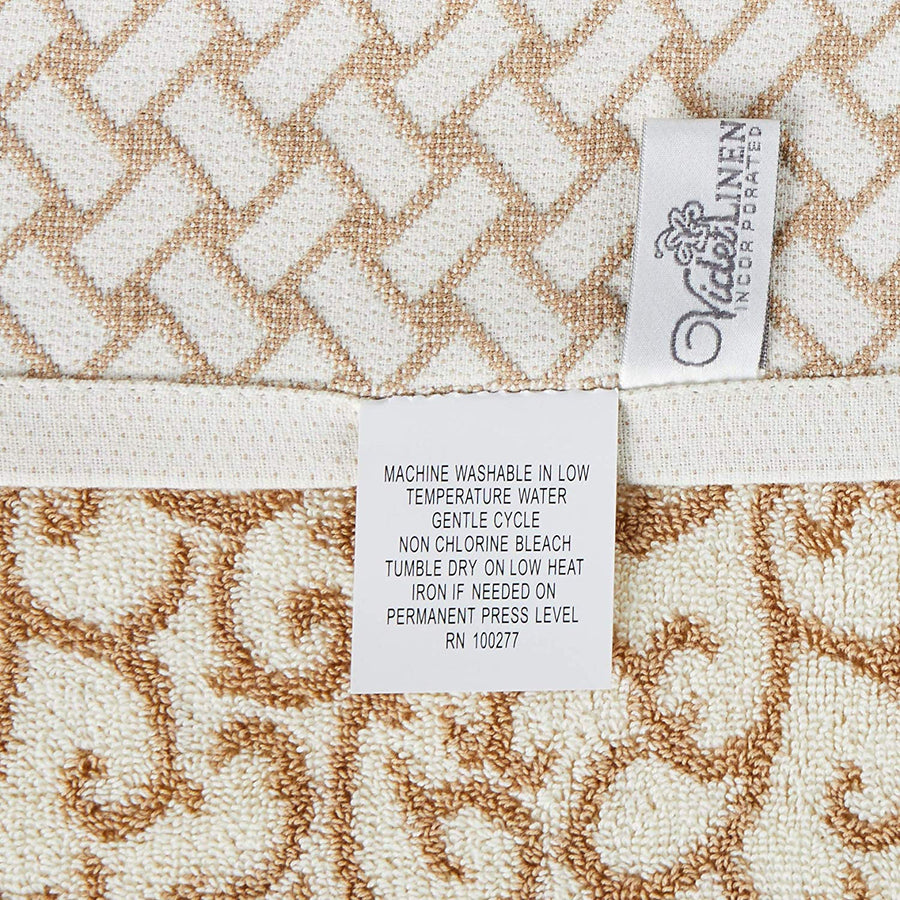 Violet Linen Swirl Taupe Pattern Hand Towels Set of Two