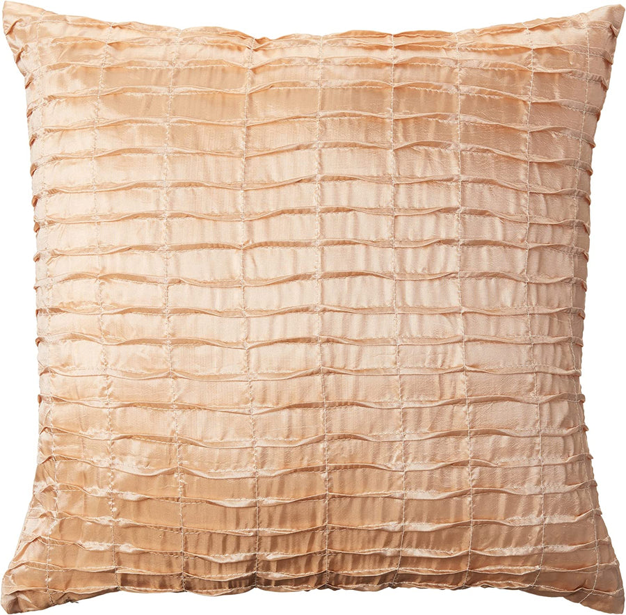Silky Pleated Satin Pattern Decorative Accent Throw Pillow