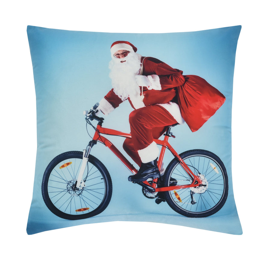 Seasonal Xmas Christmas Holiday Santa Claus Actions Pattern Decorative Accent Throw Pillow Cover
