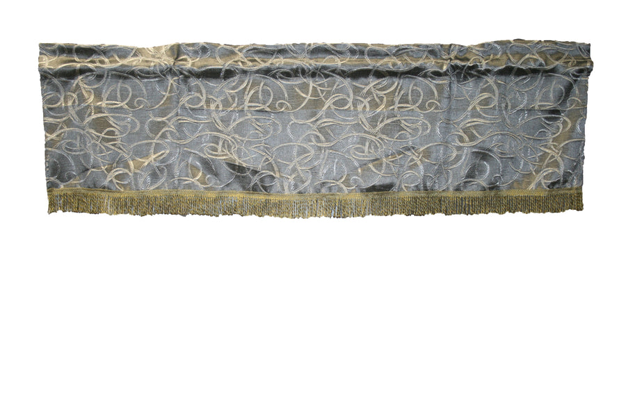 Classic Damask  Decorative Window Treatment Rod Pocket Curtain Straight Valance