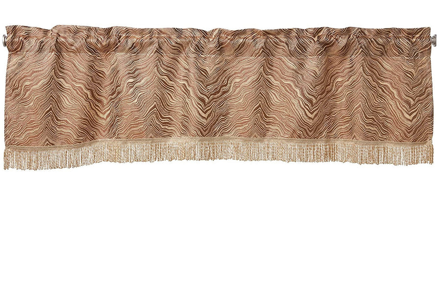 Boutique Zebra Patern Decorative Window Treatment Rod Pocket Curtain Straight Valance