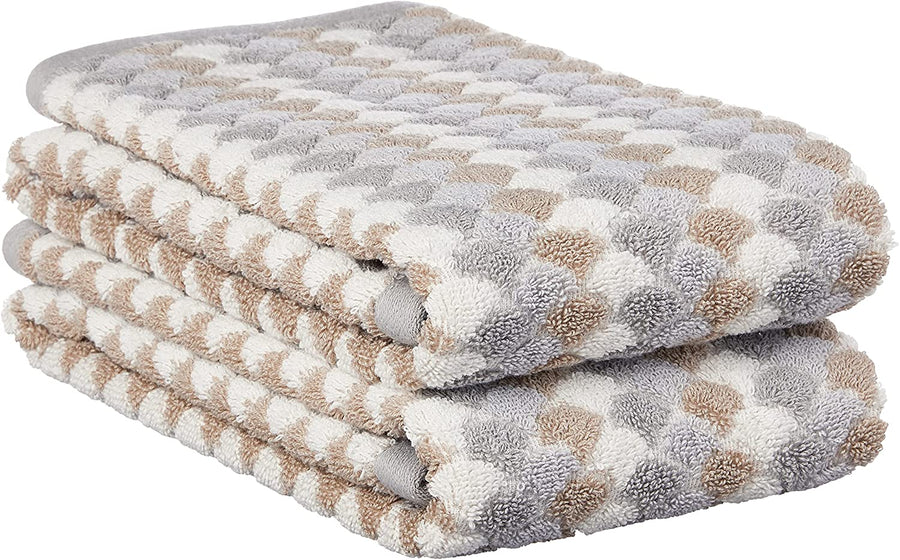 Violet Linen Mirage Taupe Pattern Hand Towels Set of Two