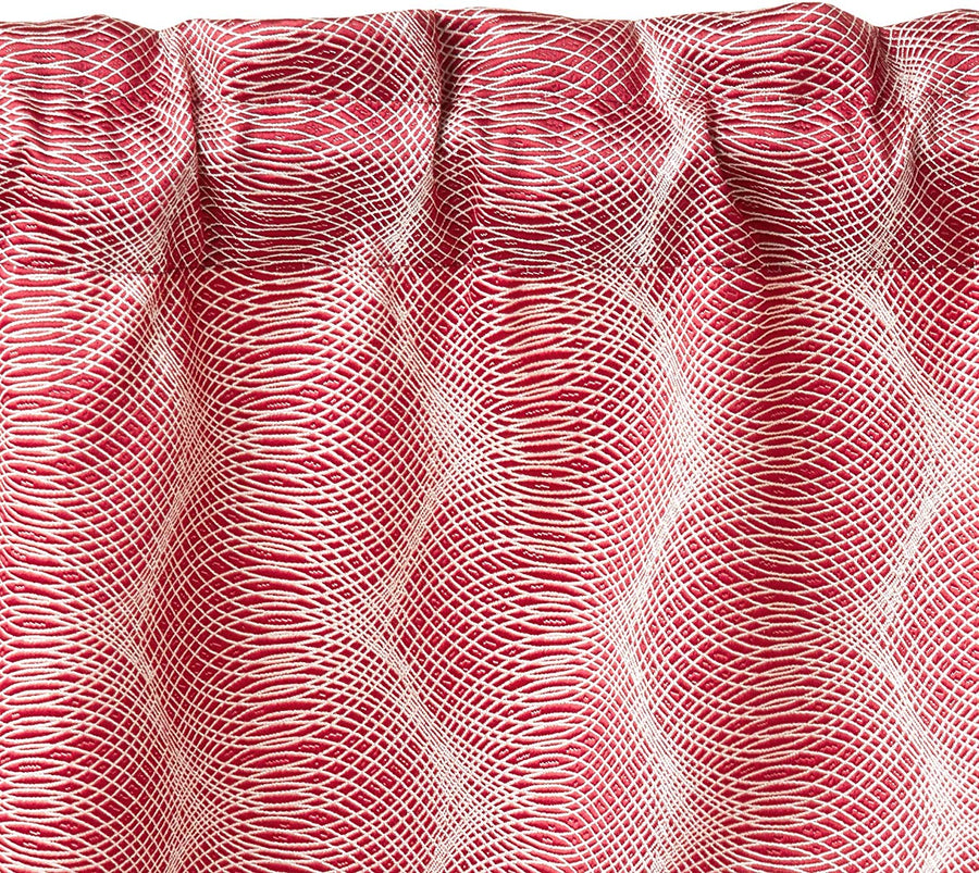 Circular Full Concentric Rings Spiral Pattern Decorative Window Treatment Rod Pocket Curtain Straight Valance