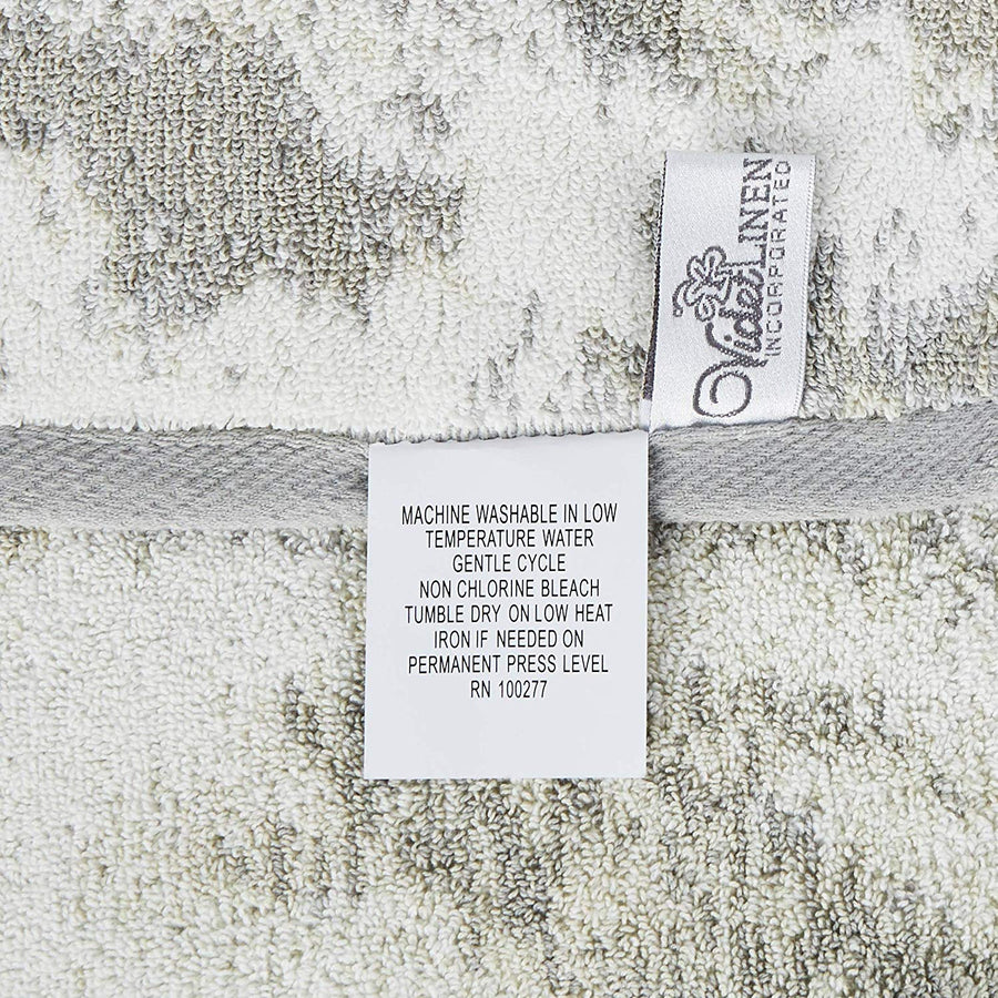 Violet Linen Marble Grey Pattern Hand Towels Set of Two