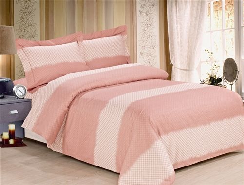 Violet Linen French Cuddly 6-Piece Cotton Duvet Set — Pink Gingham & Solid