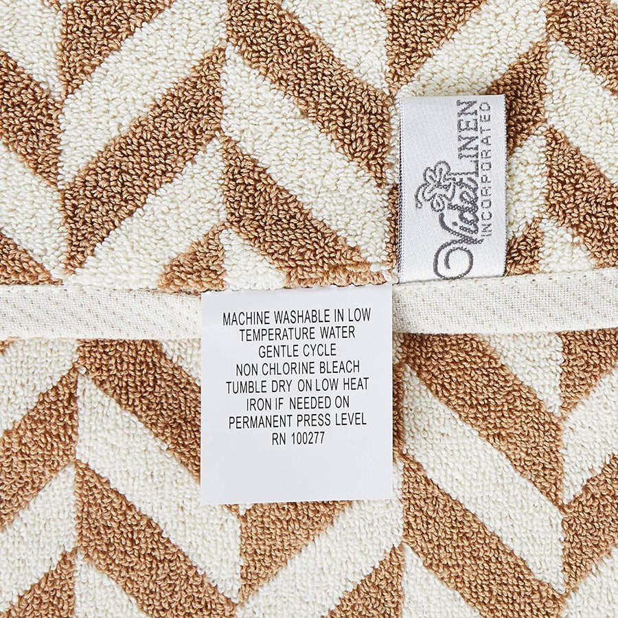 Violet Linen Hand Versailles Taupe Pattern Hand Towels Set of Two