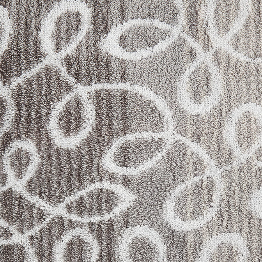 Violet Linen Scroll Grey Pattern Hand Towels Set of Two