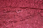 burgundy AINSLEY Embroidered Sheer Sequin Fabric by the Yard - 54 Inch Wide