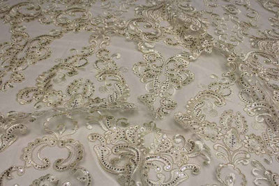 Ainsley Sequin Fabric – Natural