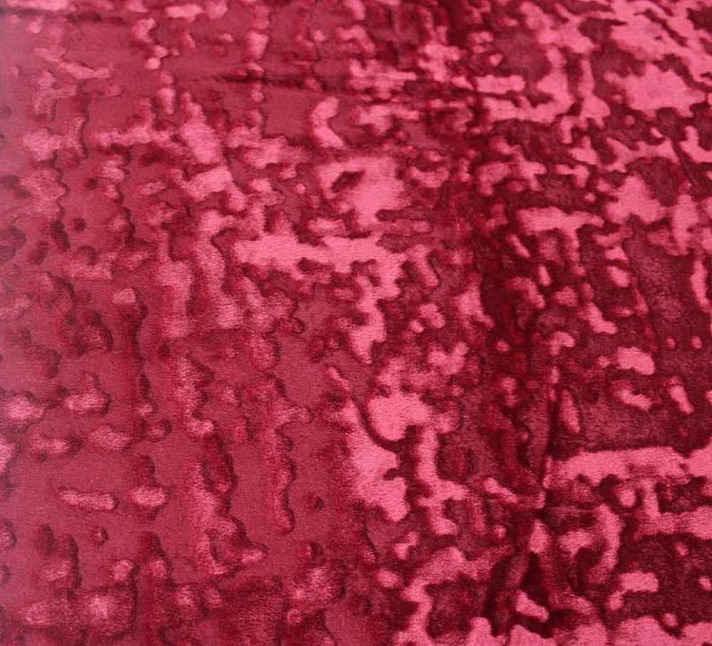 Burgundy Abstract Crushed Velvet Fabric by the Yard - 118 Inch Wide