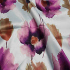 Autumn ANTHIUM - Floral Digital Print Satin Fabric - Cotton Hand - 58 Inch. in Width Fabric by the Yard - 58 Inch Wide