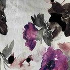 Plum ASTER Floral Digital Print Metallic Fabric - Cotton Hand - 58 Inch. in Width Fabric by the Yard - 58 Inch Wide