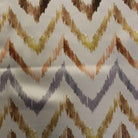 Brown ATRIUM - Zigzag Digital Print Satin Fabric - Cotton Hand - 58 Inch. in Width Fabric by the Yard - 58 Inch Wide