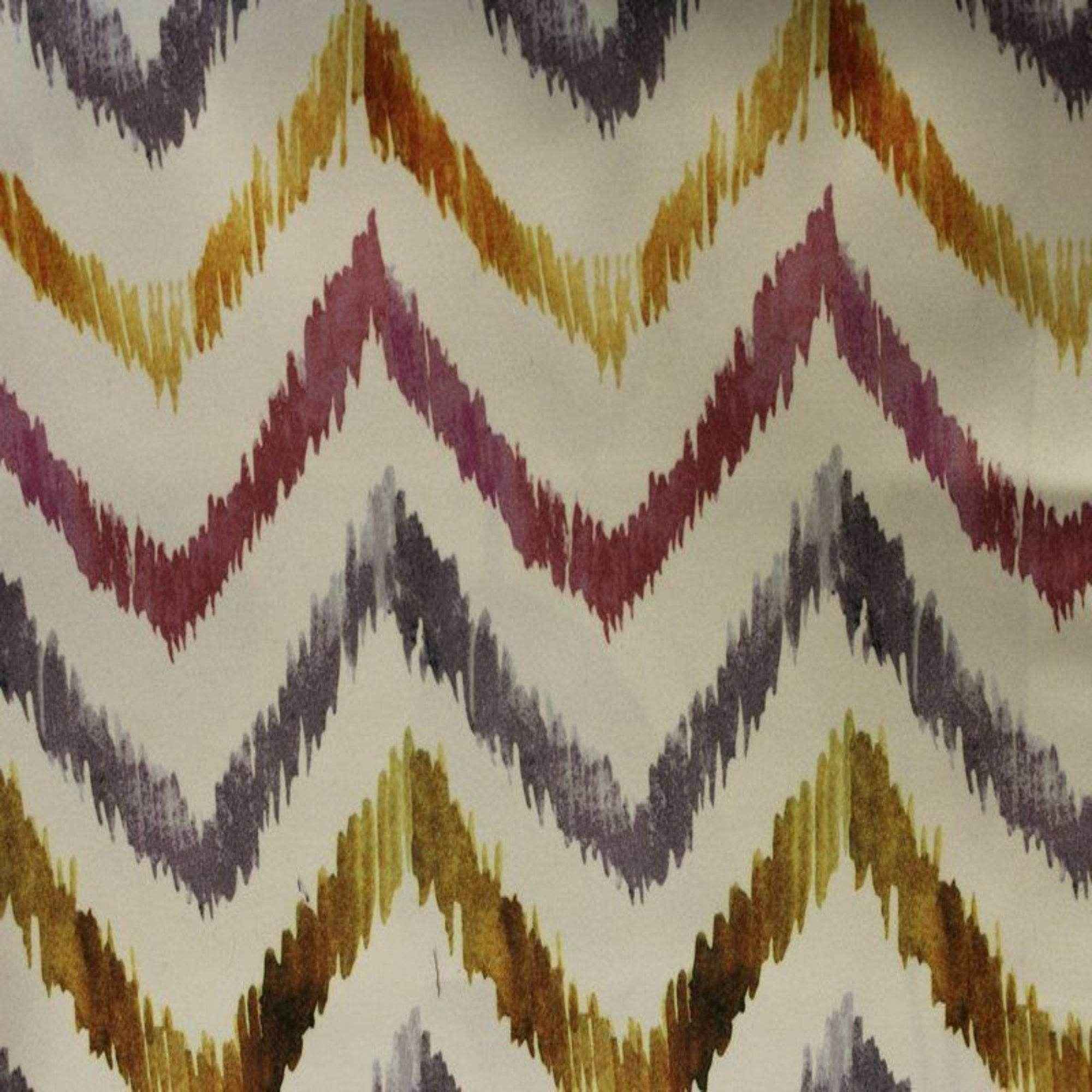 Sunflower ATRIUM - Zigzag Digital Print Satin Fabric - Cotton Hand - 58 Inch. in Width Fabric by the Yard - 58 Inch Wide