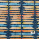 Blue AURURA Rectangular Blocks Digital Print Metallic Fabric - Cotton Hand - 58 Inch. in Width Fabric by the Yard - 58 Inch Wide
