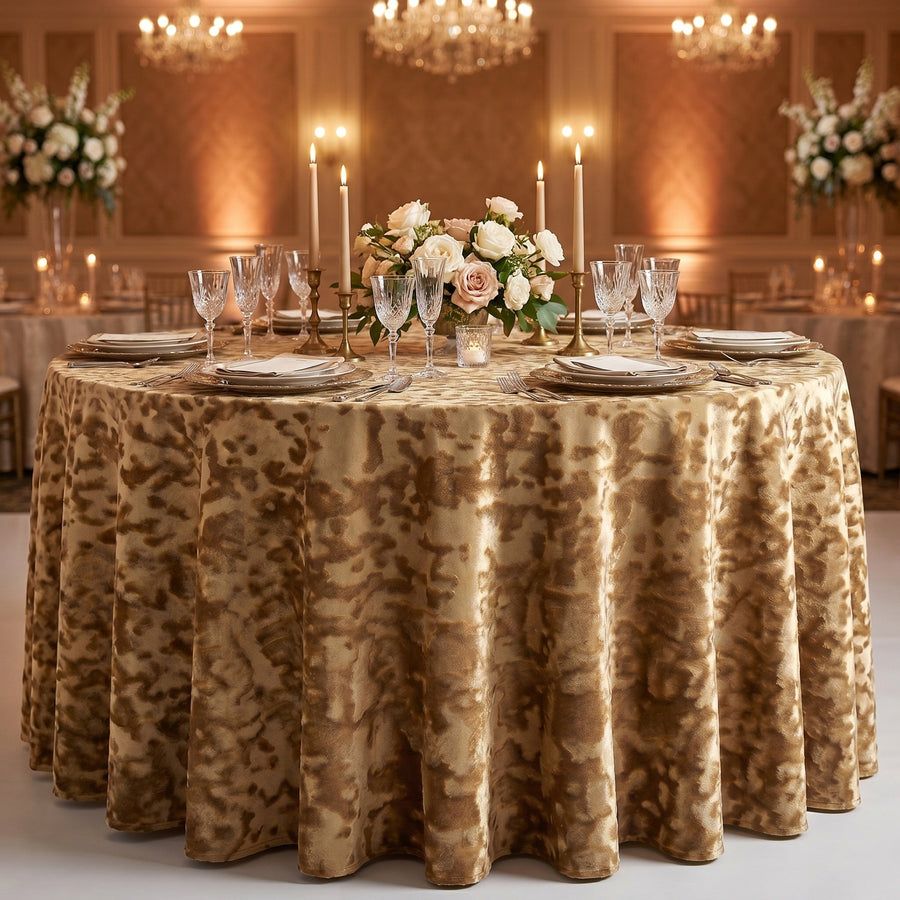 Allendale Gold Tablecloth — styled table