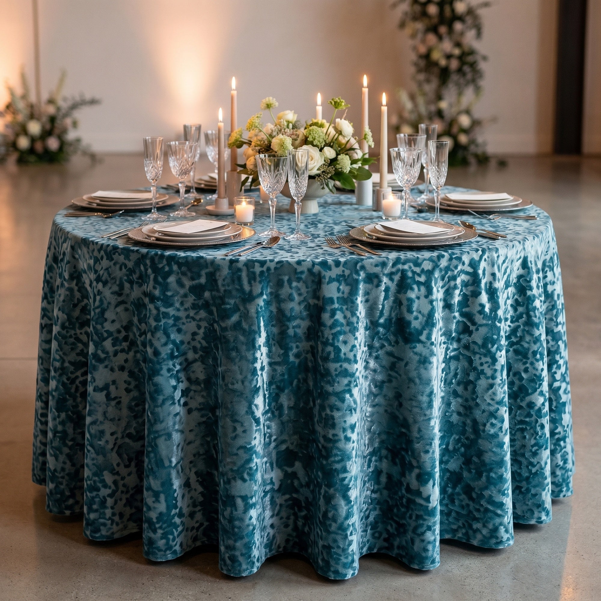 Allendale Ocean Tablecloth — styled table