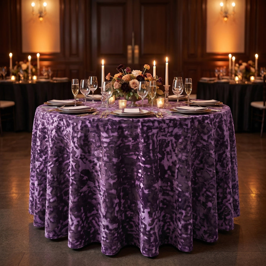 Allendale Plum Tablecloth — styled table