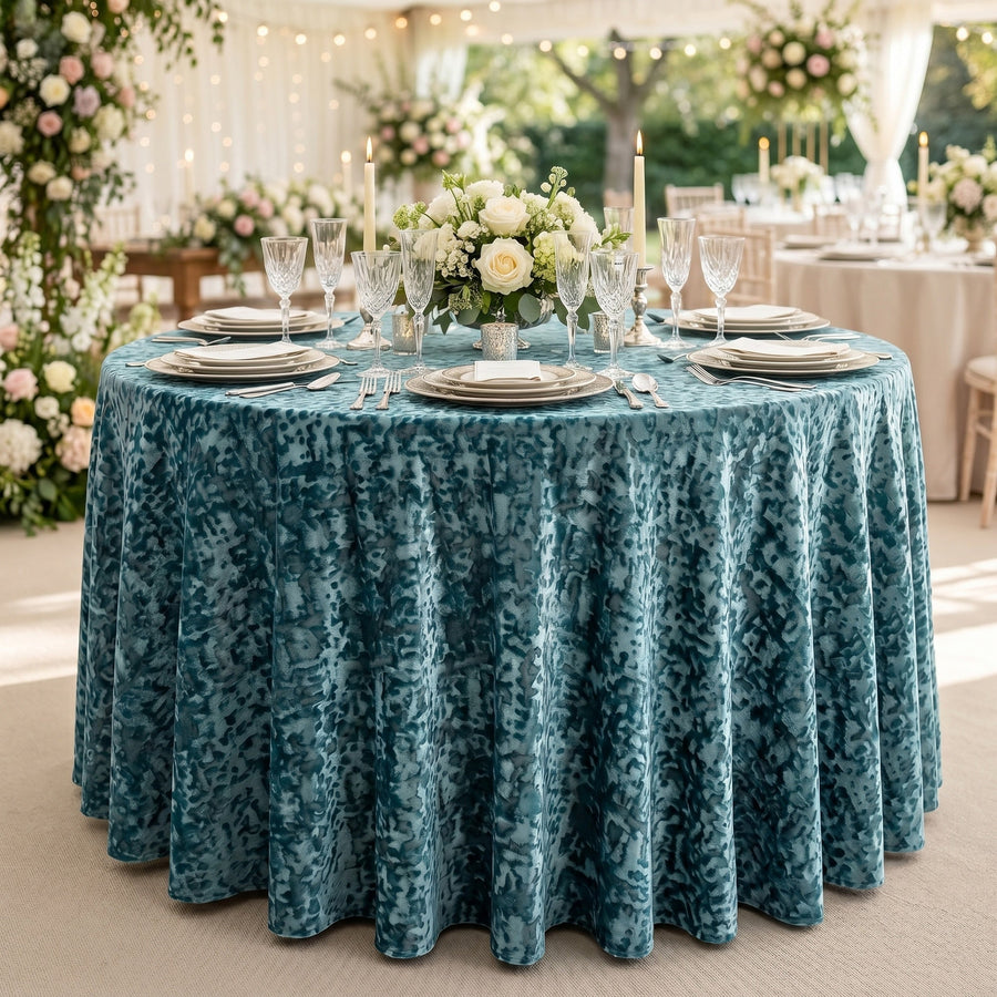 Allendale Seafoam Tablecloth — styled table