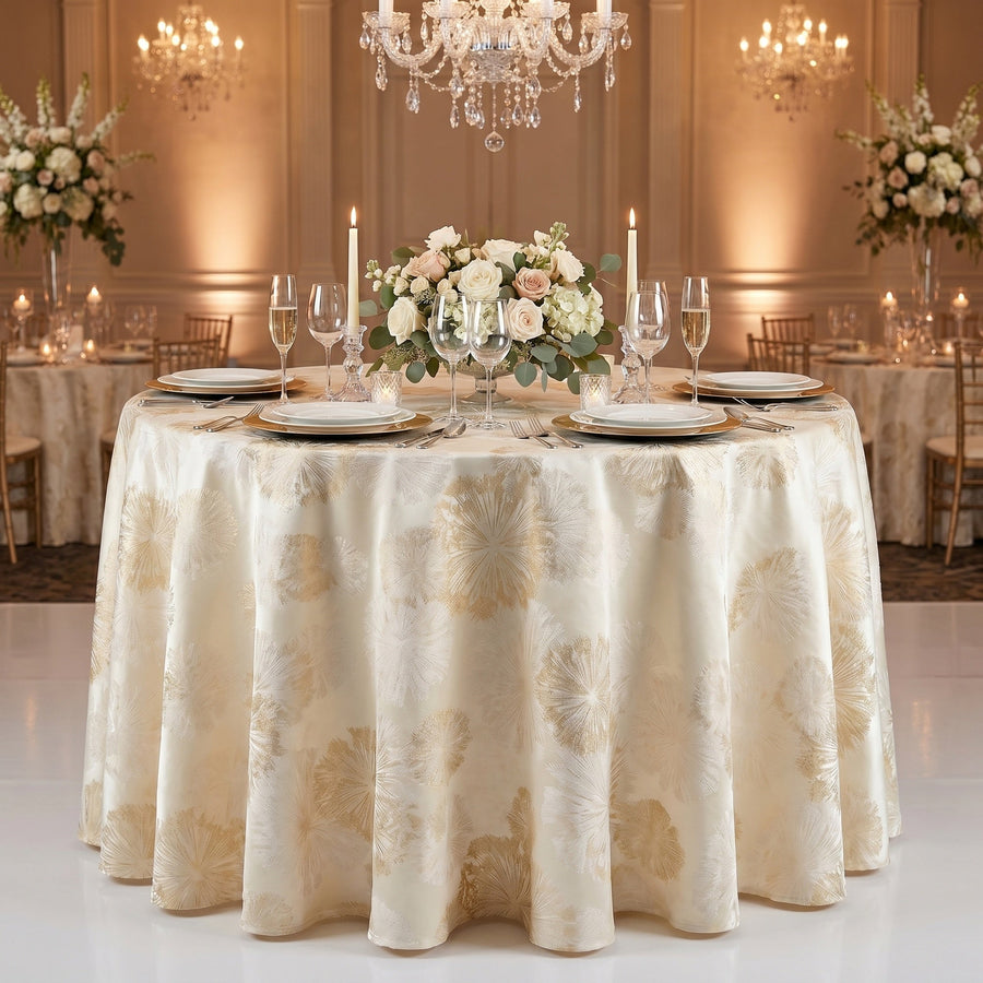 Allium Gold Tablecloth — styled table