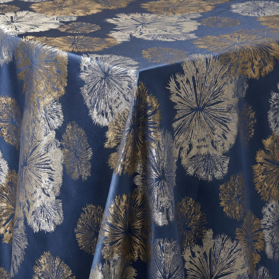 Allium Navy Tablecloth — fabric detail
