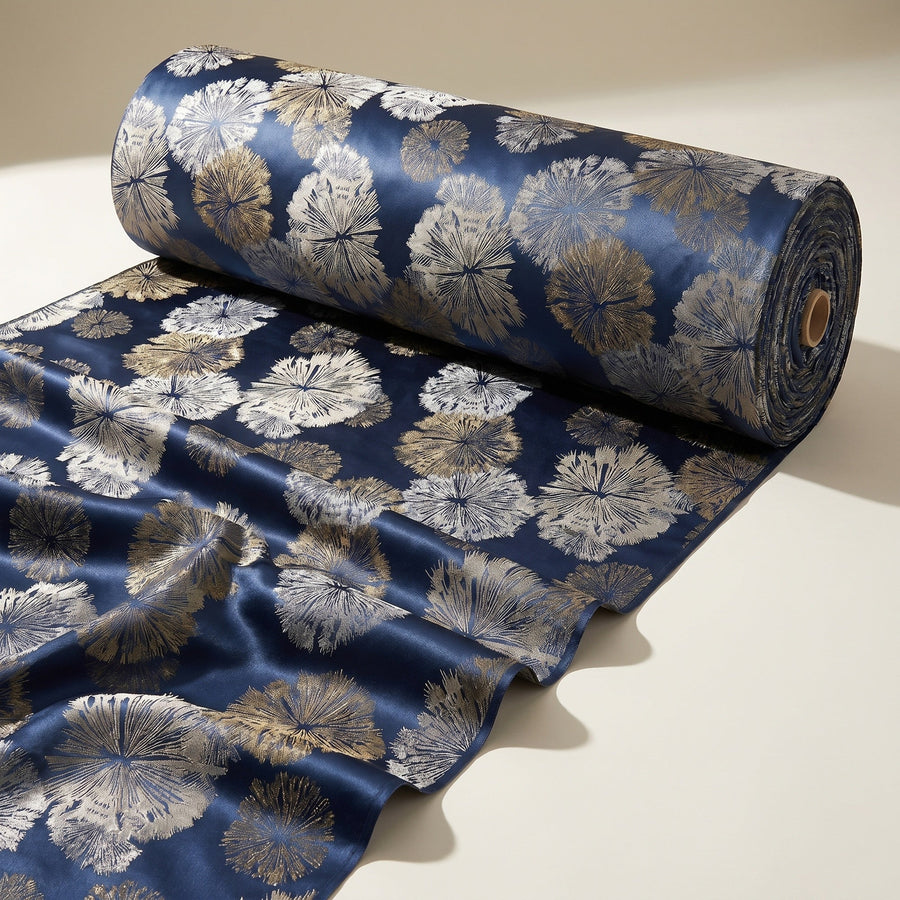 Allium Navy Fabric — fabric roll