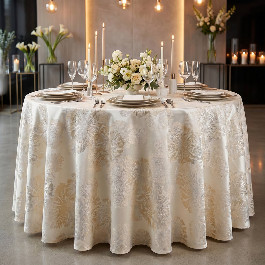 Allium Off White Tablecloth — styled table