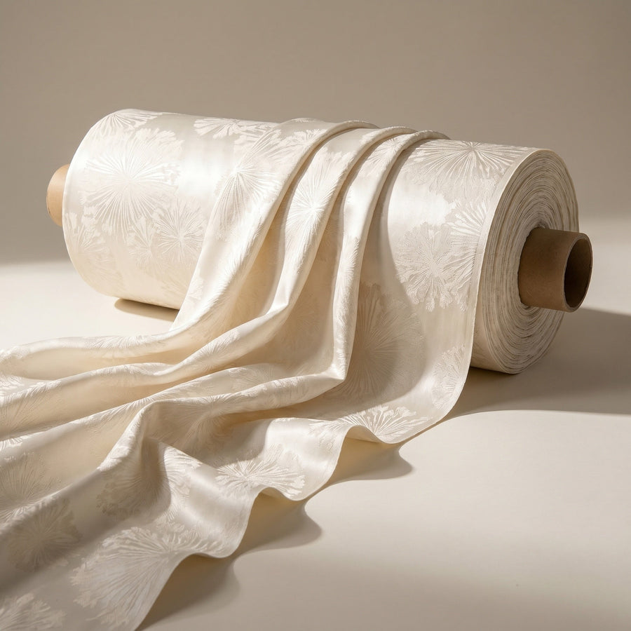 Allium Off White Fabric — fabric roll