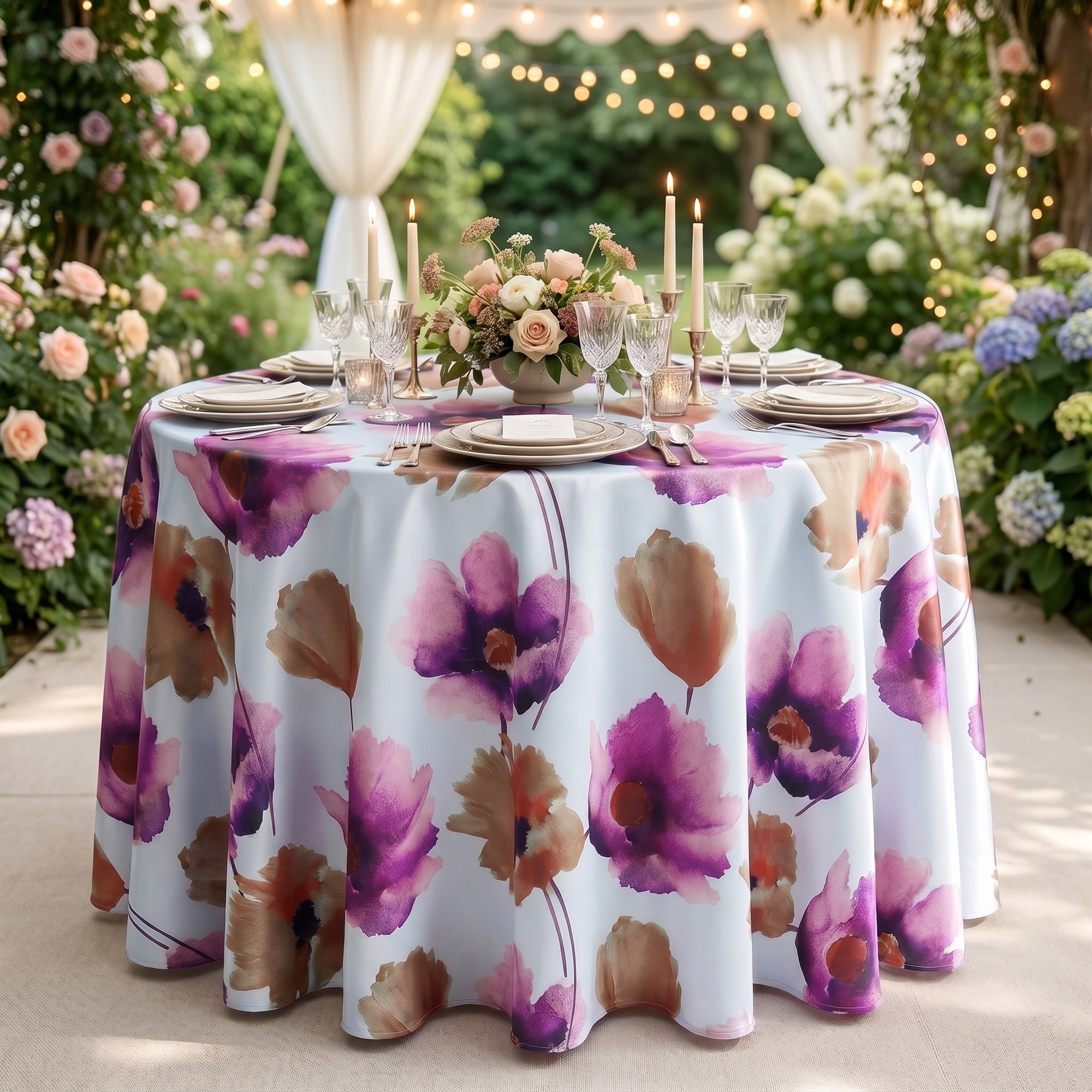 Anthium Autumn Tablecloth — styled table