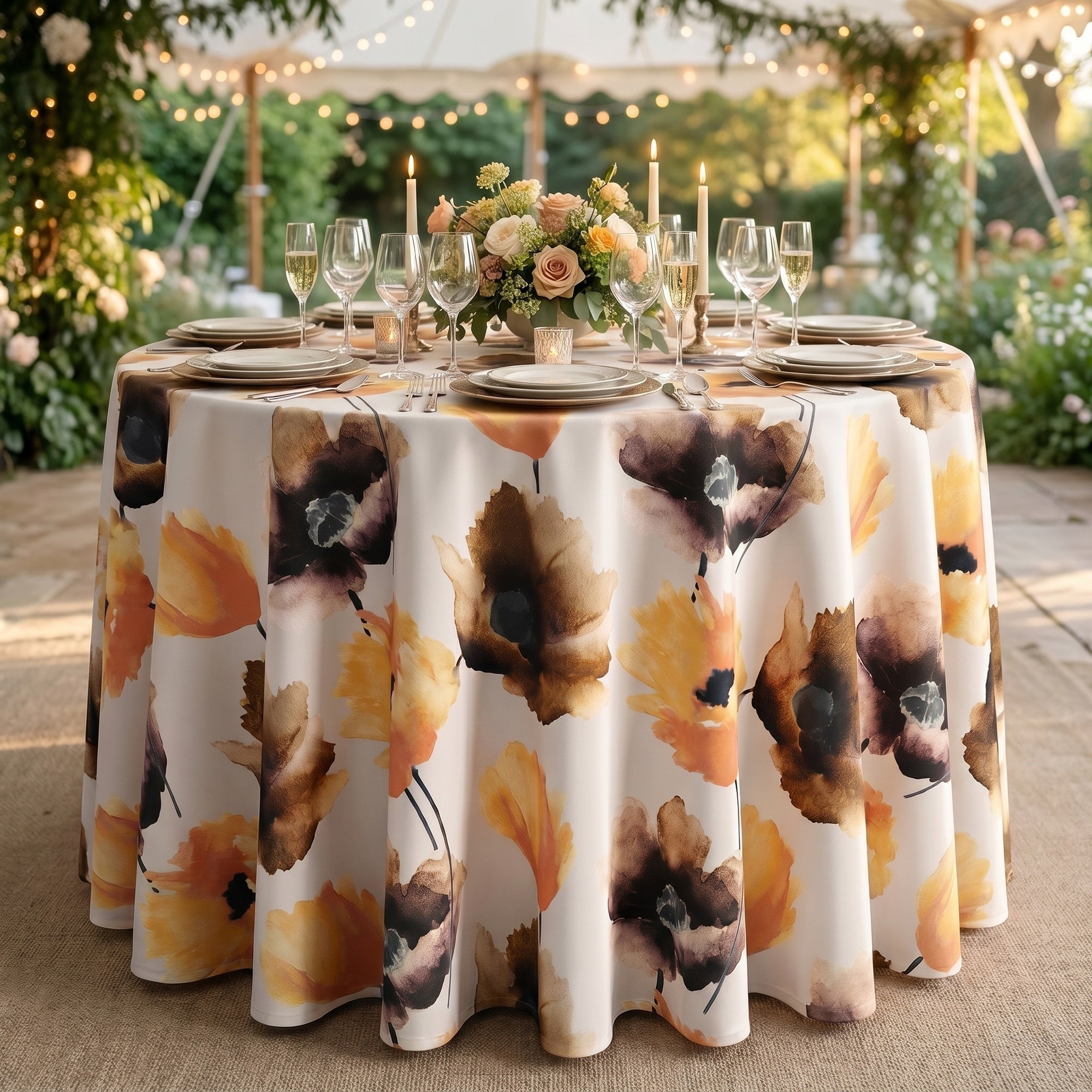 Anthium Brown Tablecloth — styled table