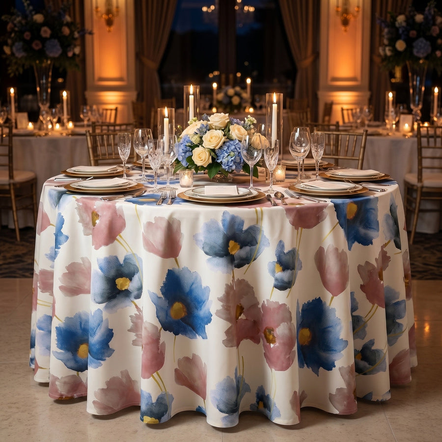 Anthium Navy Tablecloth — styled table