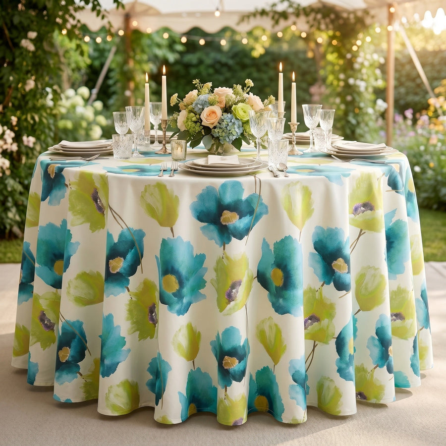 Anthium Turquoise Tablecloth — styled table