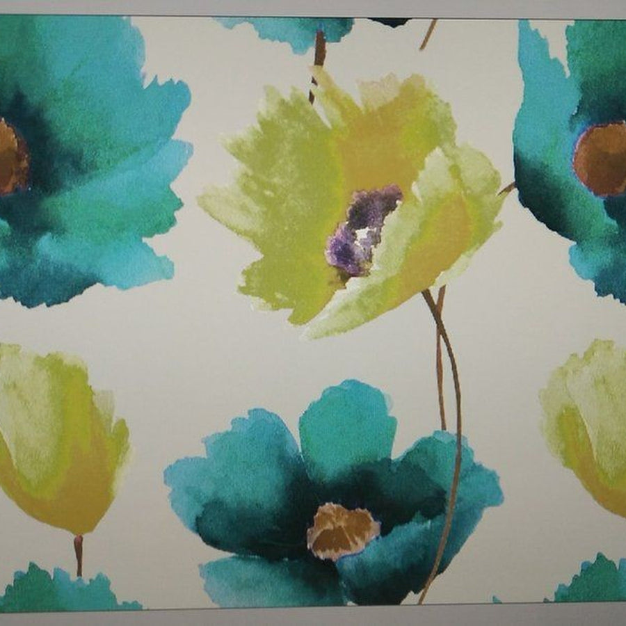 Anthium Turquoise Fabric — fabric swatch