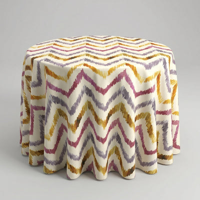 Atrium Ikat Chevron Print Tablecloth – Sunflower