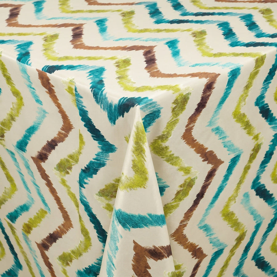 Atrium Turquoise Tablecloth — fabric detail