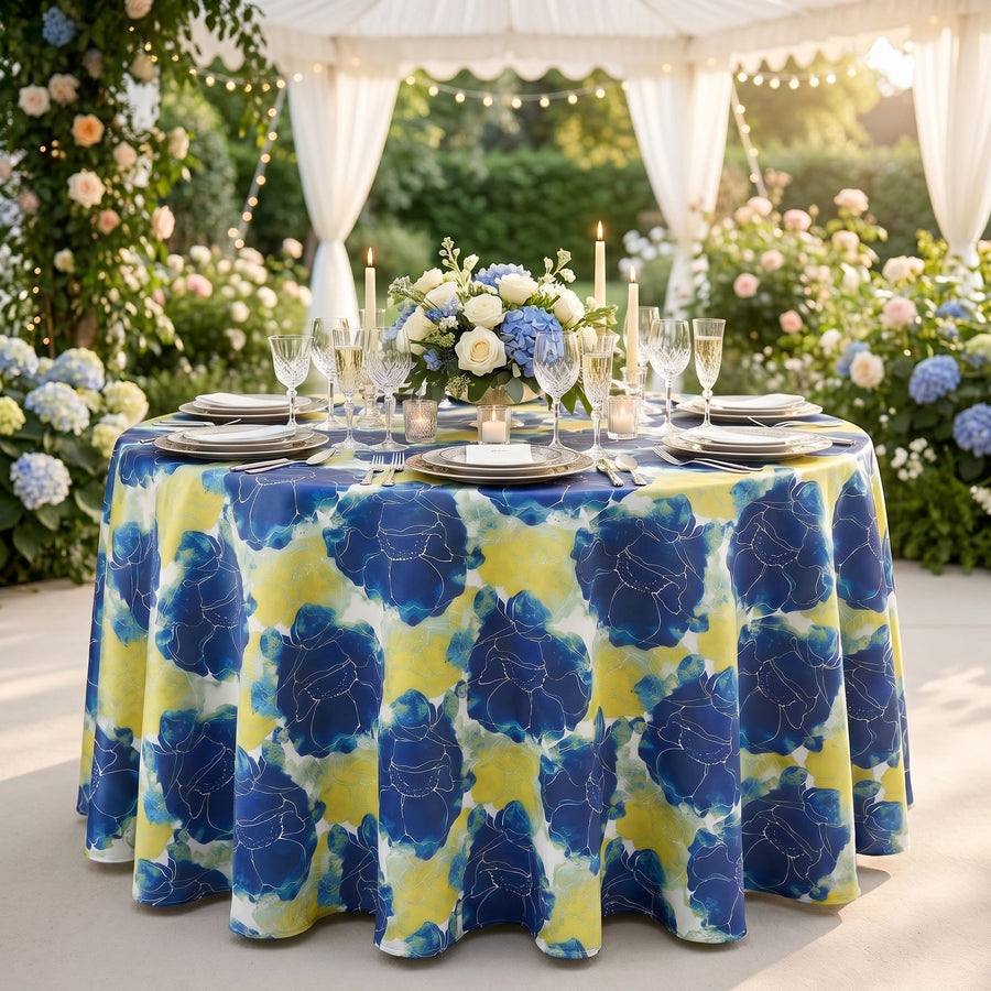 Azalea Blue Tablecloth — styled table