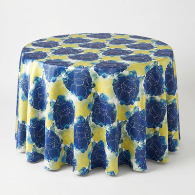 Azalea Floral Print Tablecloth – Blue