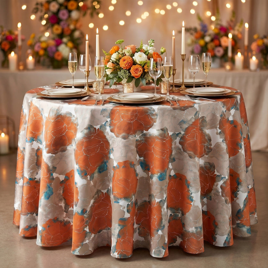 Azalea Orange Tablecloth — styled table