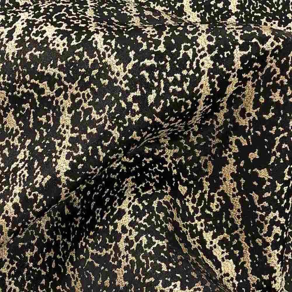 Onyx Beaconsfield Metallic Embroidery Jacquard Fabric by the Yard - 57 Inch Wide