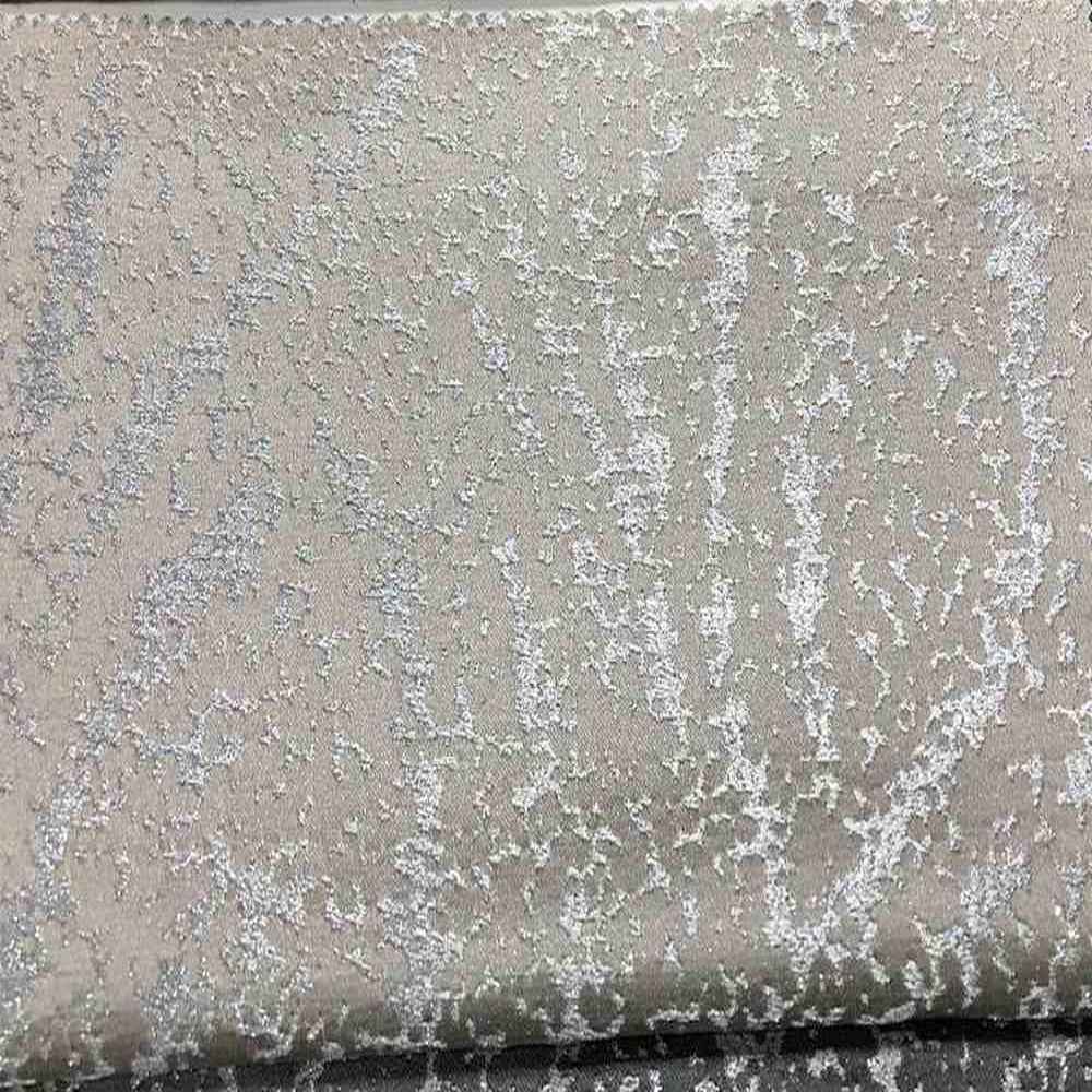 Ivory/Silver Beaconsfield Metallic Embroidery Jacquard Fabric by the Yard - 57 Inch Wide